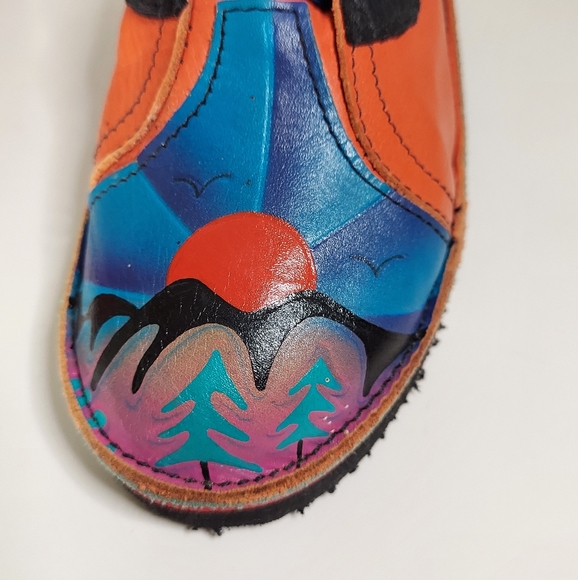 Sole Tech Multicolor Leather Sunset Design Lace Up Shoes - Picture 15 of 15